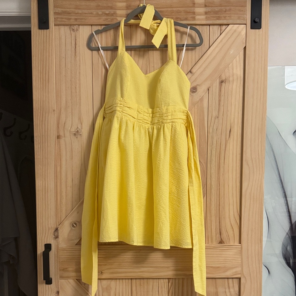 Lauren James Yellow seersucker dress